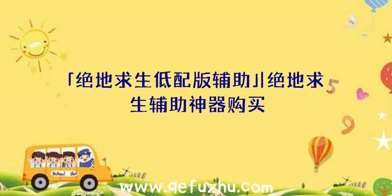 「绝地求生低配版辅助」|绝地求生辅助神器购买